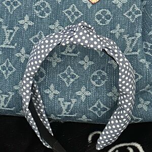 Blue Polka Dot Headband